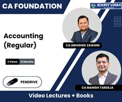 CA Foundation Accounting (Regular) Video Lectures By CA Abhishek Zaware, CA Manish Tardeja (Pendrive, 2 Views, 12 Months)