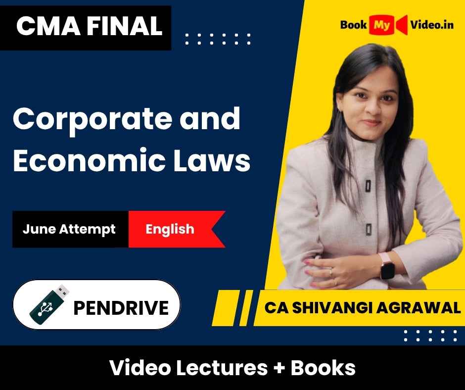 CMA Final Corporate and Economic Laws Video Lectures in English by CA Shivangi Agrawal June Attempt (Pendrive + Books)