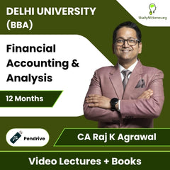 Delhi University (BBA) Financial Accounting & Analysis Video Lectures By CA Raj K Agrawal (Pendrive + Books, 12 Months)