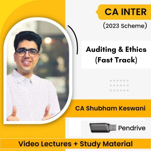 CA Inter (2023 Scheme) Auditing & Ethics (Fast Track) Video Lectures By CA Shubham Keswani (Pendrive)