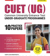 NTA CUET (UG) 10 Practice Test Papers For All Domain (Section – 1, 2 and 3) English and Hindi, Physics, Chemistry, Biology, Mathematics and General Test By MTG Learning