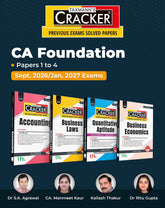 Taxmann Cracker Combo Papers 1 to 4 (Accounts, Law, Maths, LR & Stats, and Economics) Set of 4 Books for CA Foundation