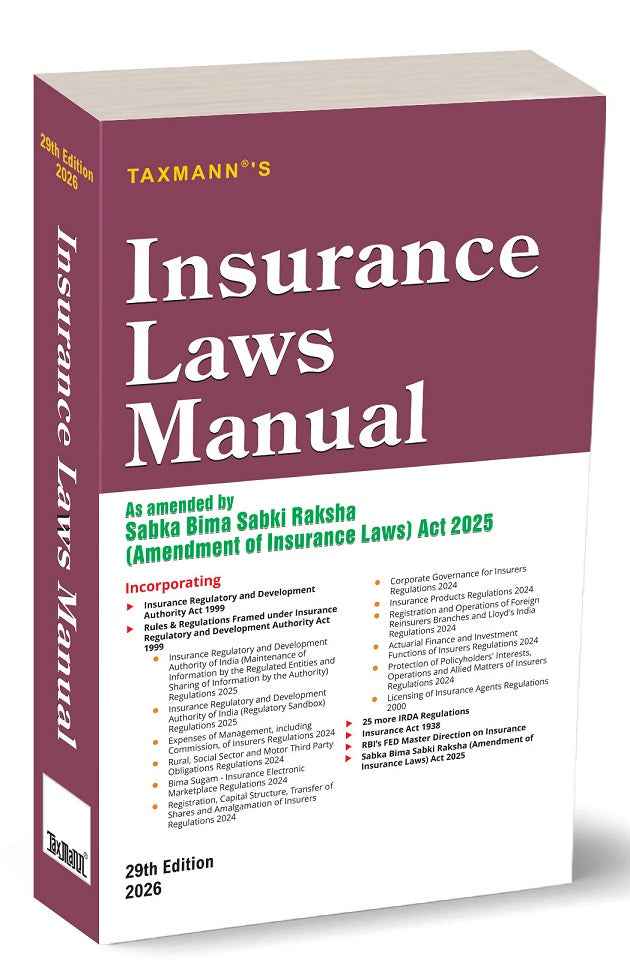 Insurance Laws Manual book by Taxmann