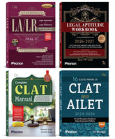 Complete CLAT Manual, Solved Papers CLAT & AILET, Legal Awareness & Reasoning and Legal Aptitude Workbook for CLAT - Books By Pearson