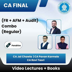 CA Final (FR + AFM + Audit) Combo (Regular) Video Lectures by CA Jai Chawla, CA Pavan Karmele, CA Ravi Taori (Pendrive)
