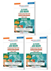 JEE Main 25 Years' Chapter-wise & Topic-wise Question Bank - Physics, Chemistry & Mathematics (Set of 3 Books) - By Oswaal Books