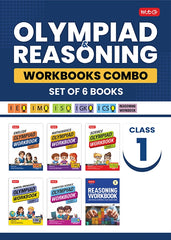 NSO-IMO-IEO-ICSO-IGKO Olympiad Workbook and Reasoning Book Combo Class 1 (Set of 6 Books) by MTG Learning