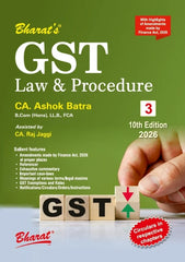 Bharat's GST Law & Procedure (Set of 3 Volumes) Books by CA. Ashok Batra