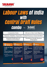 Labour Codes of India with Central Draft Rules COMBO (Bare Acts with Comparative Study) - Code on Wages, IR Code, Code on Social Security, OSHWC Code (Set of 4 Books) By Taxmann