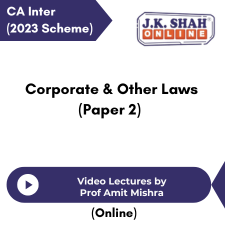 CA Inter (2023 Scheme) Corporate & Other Laws (Paper 2) Video Lectures by Prof Amit Mishra (Online)