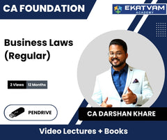 CA Foundation Business Laws (Regular) Video Lectures by CA Darshan Khare (Pendrive, 2 Views, 12 Months)