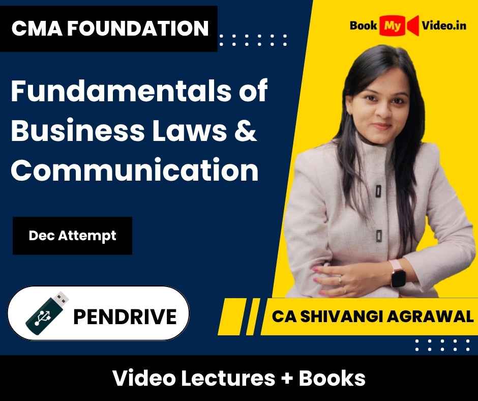 CMA Foundation Fundamentals of Business Laws & Communication Video Lectures by CA Shivangi Agrawal Dec Attempt (Pendrive + Books)
