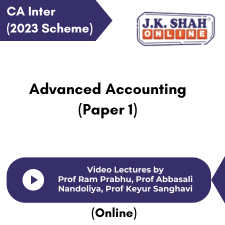 CA Inter (2023 Scheme) Advanced Accounting (Paper 1) Video Lectures by Prof Ram Prabhu, Prof Abbasali Nandoliya, Prof Keyur Sanghavi (Online)