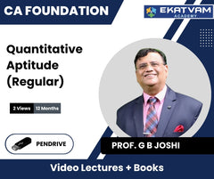 CA Foundation Quantitative Aptitude (Regular) Video Lectures by Prof G B Joshi (Pendrive, 2 Views, 12 Months)