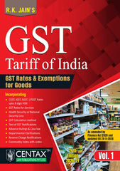R.K. Jain's GST Tariff of India (Set of 2 Volumes) - Books By Centax Publications