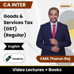 CA Inter Goods & Services Tax (GST) (Regular) Video Lectures in English by CMA Tharun Raj (Pen Drive).