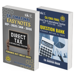 CA/CMA Final (New Scheme) Direct Tax & International Taxation (Easy Notes + Question Bank) Combo Book Set by CA Aarish Khan
