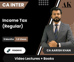 CA Inter Income Tax (Regular) Video Lectures by CA Aarish Khan (Pendrive , 9 Months, 1.8 Views)