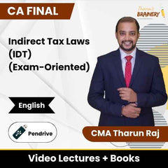 CA Final Indirect Tax Laws (IDT) (Exam-Oriented) Video Lectures in English by CMA Tharun Raj (Pen Drive)