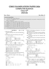 CBSE Question Bank for Class 12 - Computer Science Book - Chapterwise and Topicwise Solved Papers For 2027 Exam By Oswaal Books