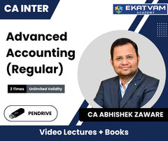 CA Inter Advanced Accounting (Regular) Video Lectures by CA Abhishek Zaware (Pen Drive, 2 Times, Unlimited Validity)