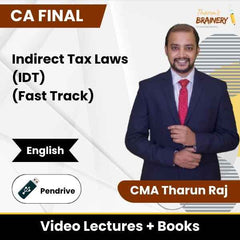 CA Final Indirect Tax Laws (IDT) (Fast Track) Video Lectures in English by CMA Tharun Raj (Pen Drive)
