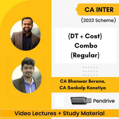 CA Inter (2023 Scheme) (DT + Cost) Combo (Regular) Video Lectures By CA Bhanwar Borana, CA Sankalp Kanstiya (Pendrive)
