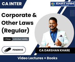 CA Inter Corporate & Other Laws (Regular) Video Lectures by CA Darshan Khare (Pen Drive, 2 Times, Unlimited Validity)