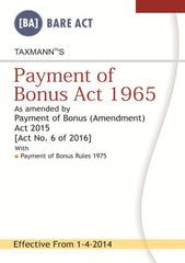 Payment of Bonus Act 1965 by Taxmann