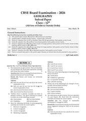 CBSE Question Bank for Class 12 - Geography Book - Chapterwise and Topicwise Solved Papers For 2027 Exam By Oswaal Books