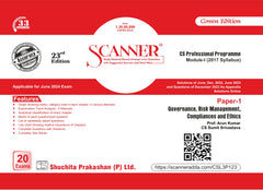 Scanner CS Professional (2017 Syllabus) Paper-1 Governance, Risk Management, Compliances and Ethics Green Edition