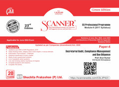 Scanner CS Professional (2017 Syllabus) Paper-4 Secretarial Audit, Compliance Management and Due Diligence Green Edition