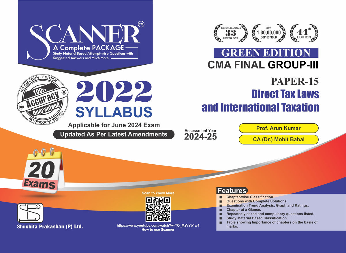 Scanner CMA Final (2022 Syllabus) Paper - 15 Direct Tax Laws and International Taxation Green Edition.