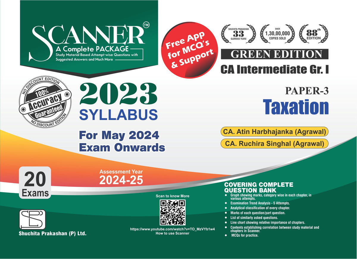 Scanner CA Inter (2023 Syllabus) Paper - 3 Taxation Green Edition