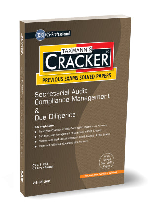 Taxmann Cracker -Secretarial Audit Compliance Management & Due Diligence (SACMDD) Book for CS Professional (2017 Syllabus) by N.S. Zad, Divya Bajpai
