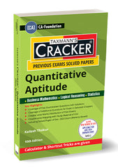 Taxmann Cracker - Quantitative Aptitude (Maths, LR & Stats) Book For CA Foundation By Kailash Thakur.