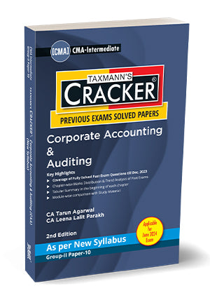 Taxmann Cracker -Corporate Accounting and Auditing Book for CMA Inter (2022 Syllabus) by Leena Lalit Parakh, Tarun Agarwal