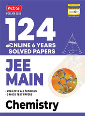 124 JEE Main Online (2024-2019 All Session) 6 Previous Years Solved Papers (PYQ) For 2025 Exam Chemistry book by MTG Learning