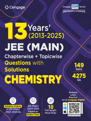 13 Years’ (2013–2025) JEE (Main) Chapterwise + Topicwise Questions with Solutions (Chemistry) book by Cengage