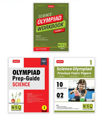 National Science Olympiad (NSO) Workbook, Prep-Guide and Previous Years Papers (PYQs) with Mock Test Paper for Class 1 (Set of 3 Books) by MTG Learning
