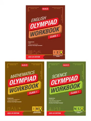 NSO-IMO-IEO Class-1 Olympiad Workbook Combo For 2025-26 Exam with MCQs and Achievers Section by MTG Learning