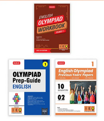 International English Olympiad (IEO) Workbook, Prep-Guide and Previous Years Papers (PYQs) with Mock Test Paper for Class 1 (Set of 3 Books) by MTG Learning