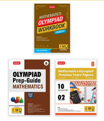 International Mathematics Olympiad (IMO) Workbook, Prep-Guide and Previous Years Papers (PYQs) with Mock Test Paper for Class 8 (Set of 3 Books) by MTG Learning