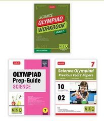 National Science Olympiad (NSO) Workbook, Prep-Guide and Previous Years Papers (PYQs) with Mock Test Paper for Class 7 (Set of 3 Books) by MTG Learning