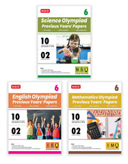 IMO-NSO-IEO Class-6 Olympiad Previous Years Papers (2024-2020) Set A and B) Mathematics, Science and English Combo Pack book by MTG Learning