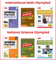 Class-4 (Mathematics and Science) IMO-NSO Olympiad Workbook, Prep-Guide and Previous Years Papers (6 in 1 COMBO) book by MTG Learning