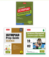 National Science Olympiad (NSO) Workbook, Prep-Guide and Previous Years Papers (PYQs) with Mock Test Paper for Class 6 (Set of 3 Books) by MTG Learning