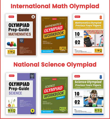 Class-8 (Mathematics and Science) IMO-NSO Olympiad Workbook, Prep-Guide and Previous Years Papers (6 in 1 COMBO) book by MTG Learning