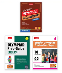 International English Olympiad (IEO) Workbook, Prep-Guide and Previous Years Papers (PYQs) with Mock Test Paper for Class 6 (Set of 3 Books) by MTG Learning