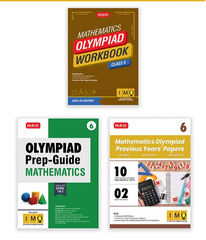 International Mathematics Olympiad (IMO) Workbook, Prep-Guide and Previous Years Papers (PYQs) with Mock Test Paper for Class 6 (Set of 3 Books) by MTG Learning